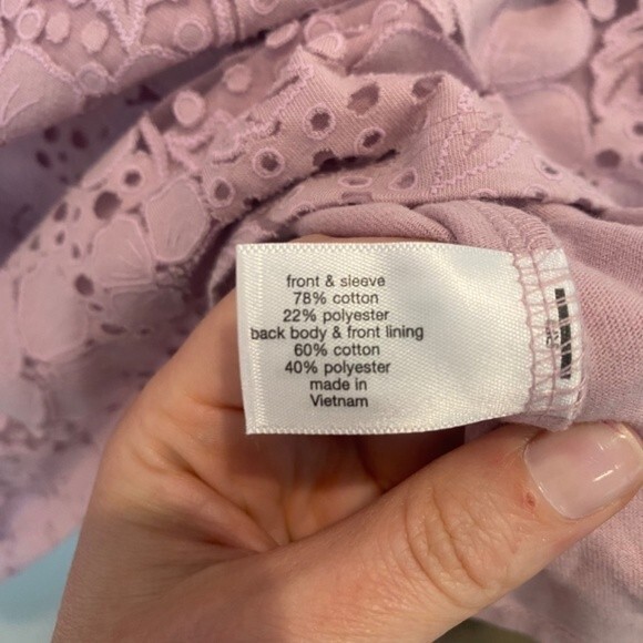 Lane Bryant Pastel Purple Lace Flutter Sleeve Blouse - Size 22/24 - EUC - Picture 5 of 6